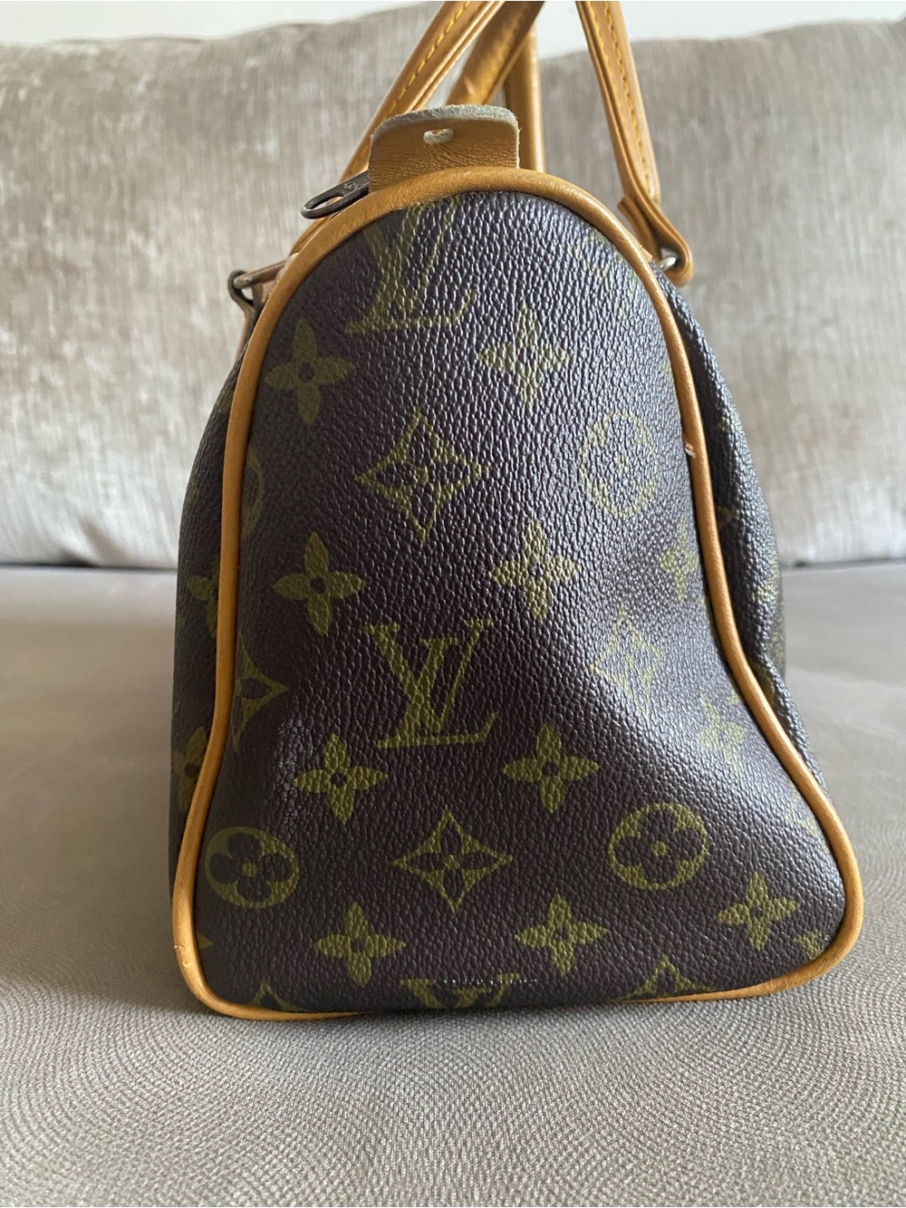 Brown Monogram Canvas Shoulder Bag with Tan Vachetta Trim - Picture 3 of 8
